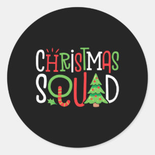 Weihnachtsquadrat Funny Xmas Tree Family Matching Runder Aufkleber