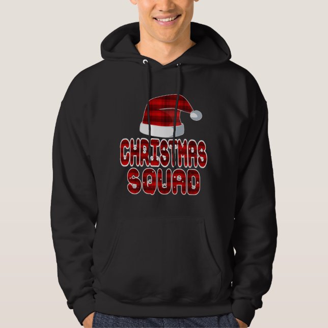 Weihnachtsquadrat Santa Red Kariert Claus Xmas Paj Hoodie (Vorderseite)