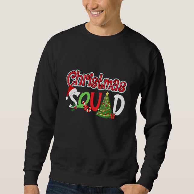 Weihnachtsquadrat Weihnachtsbaum Familie Matching  Sweatshirt (Vorderseite)