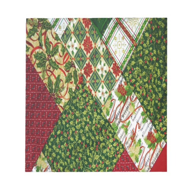 Weihnachtsquilthintergrund Notizblock (Vorderseite)