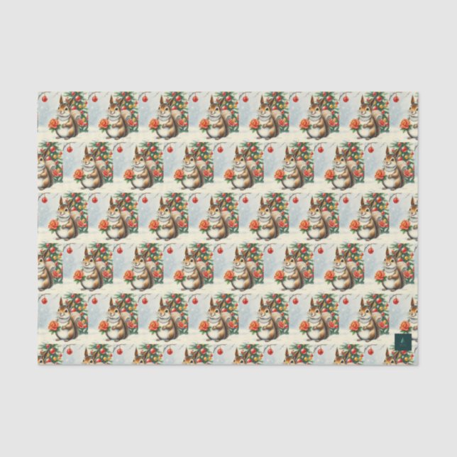 Weihnachtsquirrel Tissue Seidenpapier (Vorderseite)