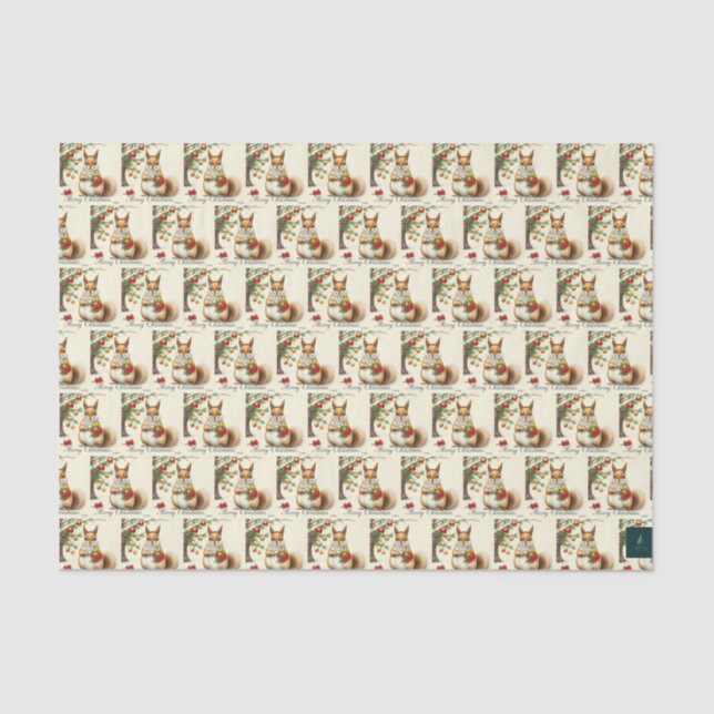 Weihnachtsquirrel Tissue Seidenpapier (Vorderseite)