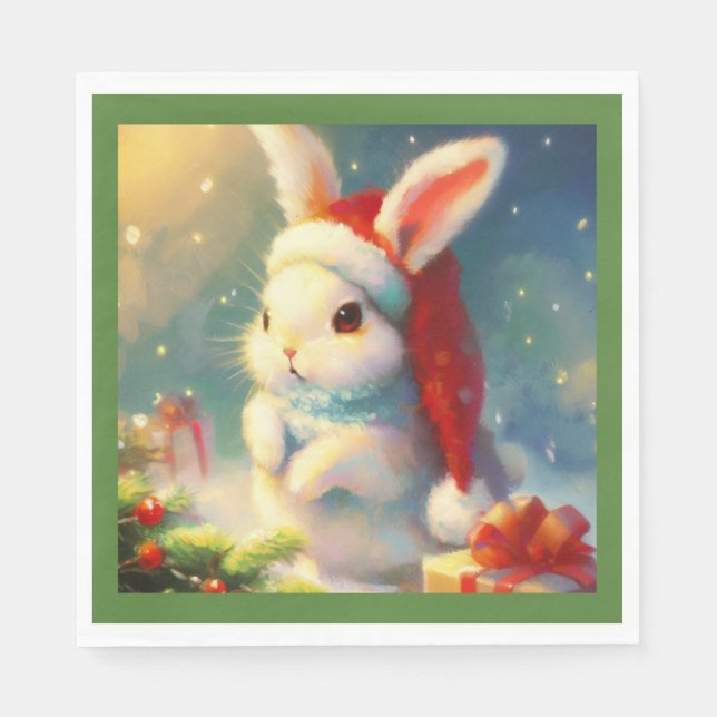WeihnachtsRabbit 2 Serviette (Vorderseite)