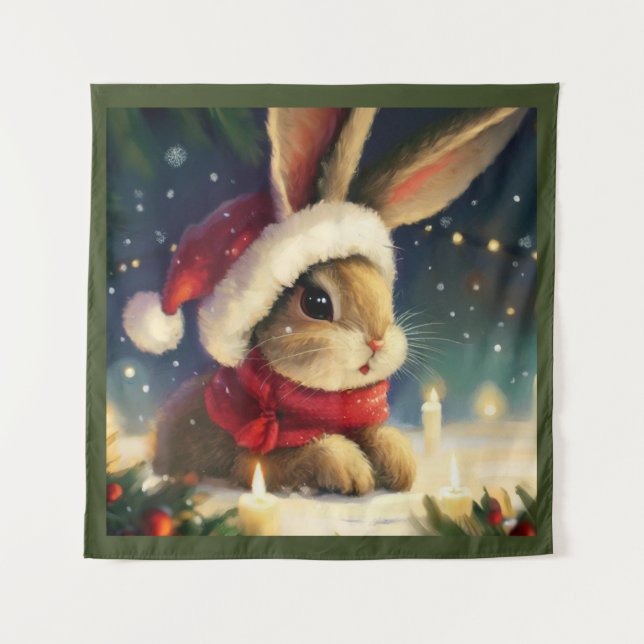 WeihnachtsRabbit 4 Wandteppich (Vorderseite)