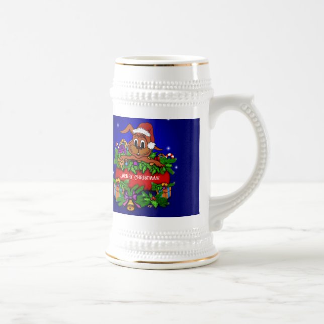 WeihnachtsRabbit Bierglas (Rechts)