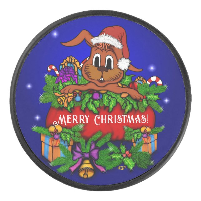 WeihnachtsRabbit Eishockey Puck (Vorderseite)