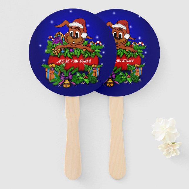 WeihnachtsRabbit Fächer (Vorne und Hinten)