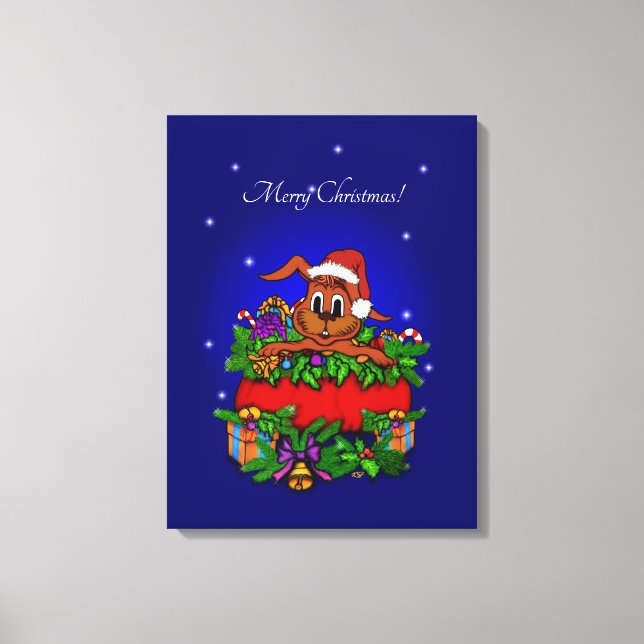WeihnachtsRabbit Leinwanddruck (Vorderseite)