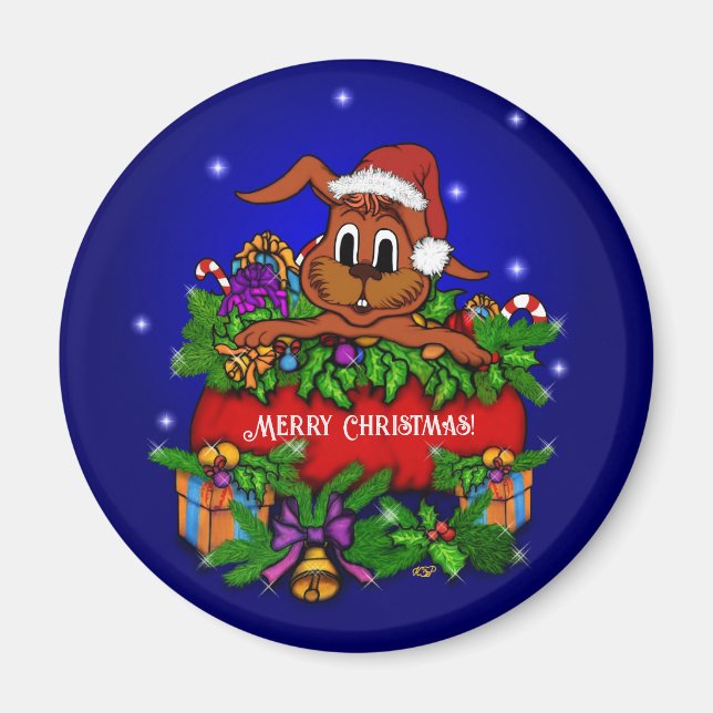 WeihnachtsRabbit Magnet (Vorne)