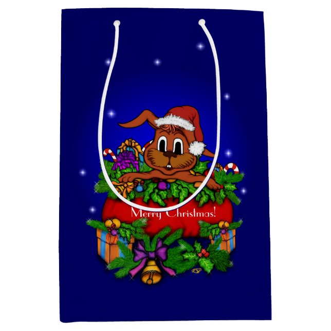 WeihnachtsRabbit Mittlere Geschenktüte (Vorderseite)