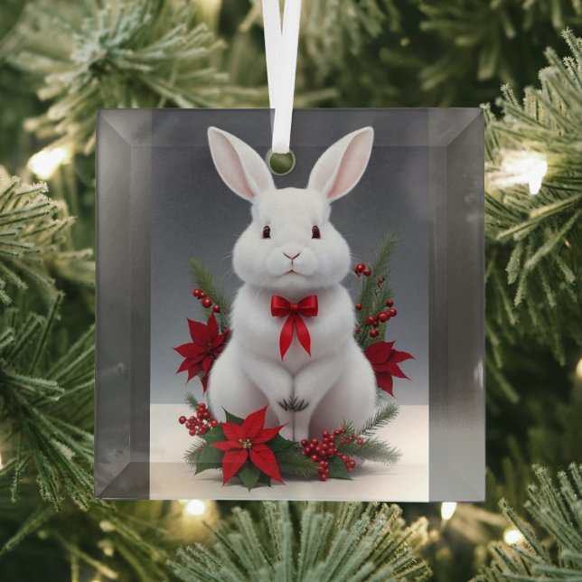 WeihnachtsRabbit Ornament Aus Glas (White Rabbit Christmas Ornaments!)