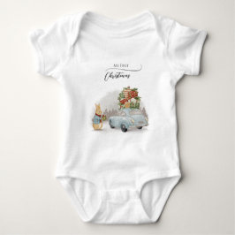 Weihnachtsrabbit Peter und Auto Baby Strampler