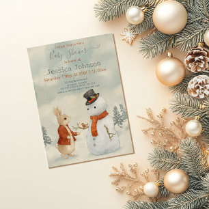 Weihnachtsrabbit Peter Vintag Baby Dusche Einladung