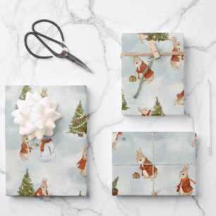 WeihnachtsRabbit Peter Vintag Geschenkpapier Set
