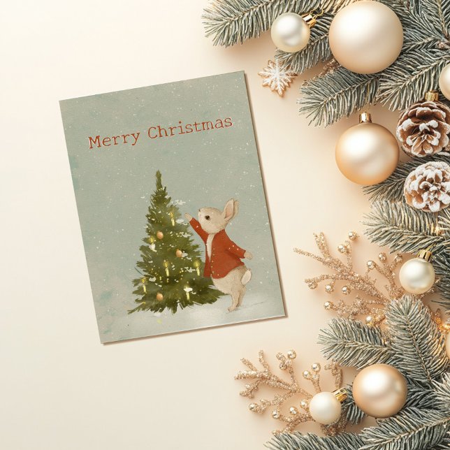 WeihnachtsRabbit Peter Vintag Postkarte (Von Creator hochgeladen)