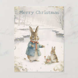 WeihnachtsRabbit Peter Vintag Postkarte