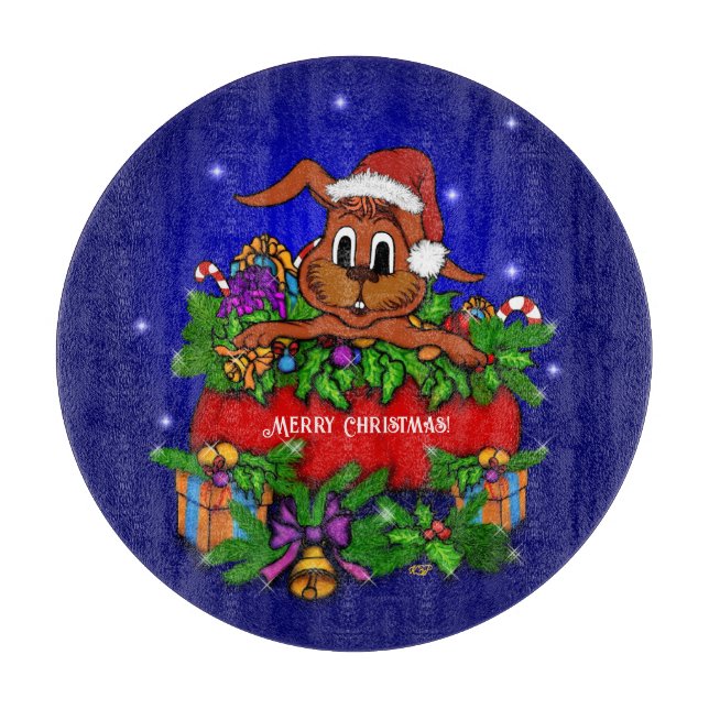 WeihnachtsRabbit Schneidebrett (Vorderseite)