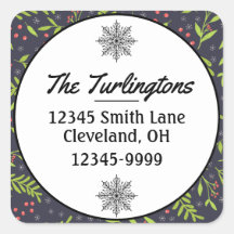 Weihnachtsradschneeflocken Berry Rücksendeadresse