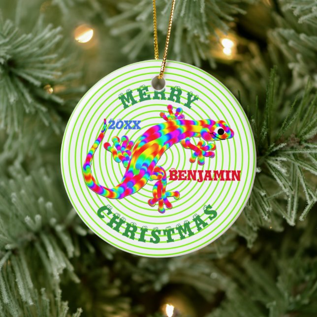 Weihnachtsraenbogen Salamander Keepake Keramik Ornament (Baum)