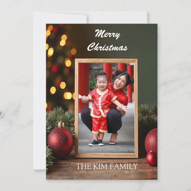 Weihnachtsrahmen Feiertagskarte (Vorderseite)