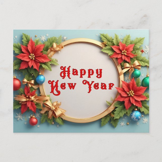 Weihnachtsrahmen Feiertagspostkarte (Vorderseite)