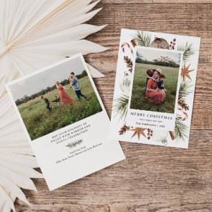 Weihnachtsrahmen für rustikales Foto Feiertagskarte