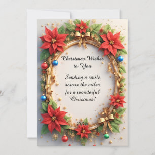🎄✨Weihnachtsrahmen Poinsettien Blumen Feiertagskarte