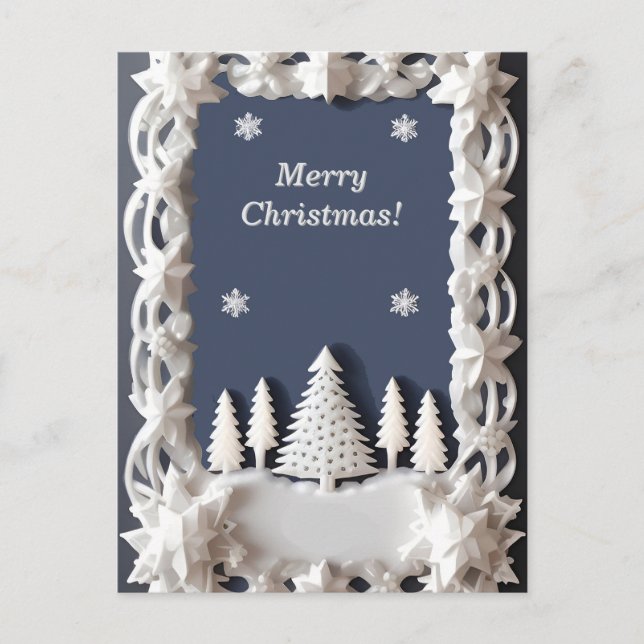 Weihnachtsrahmen Postkarte (Vorderseite)