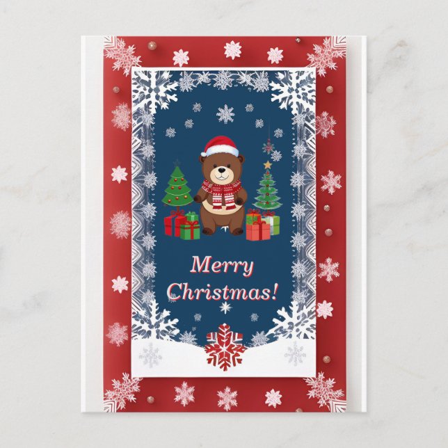 Weihnachtsrahmen Postkarte (Vorderseite)
