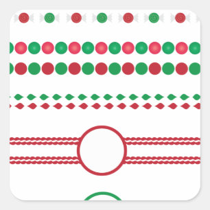 Weihnachtsrahmen Quadratischer Aufkleber