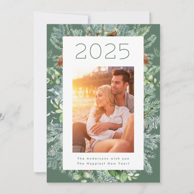 Weihnachtsrahmen Weihnachts-Neujahrskarte Feiertagskarte (Vorderseite)