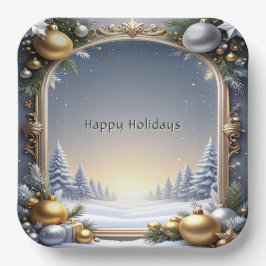 Weihnachtsrahmenpapierplatte Pappteller