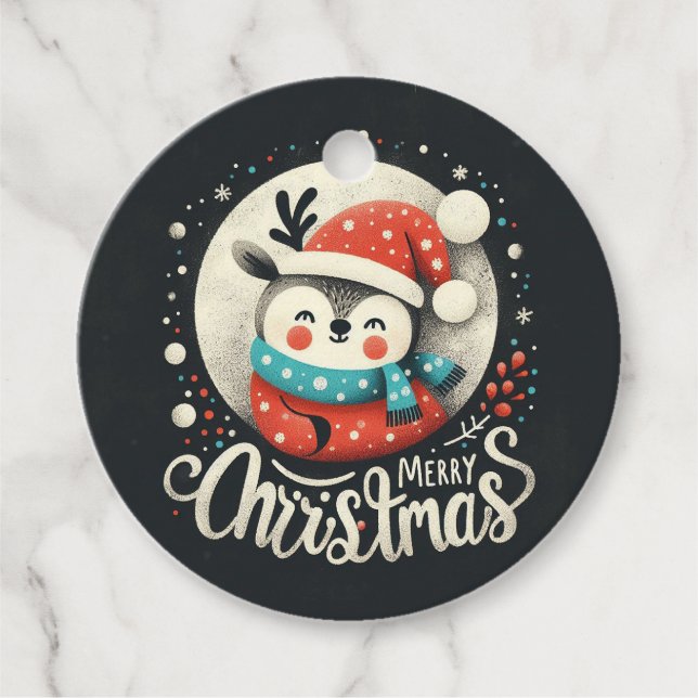 Weihnachtsraindeer Favor Tags Geschenkanhänger (Vorderseite)