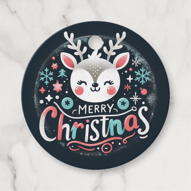 Weihnachtsraindeer Favor Tags Geschenkanhänger (Vorderseite)