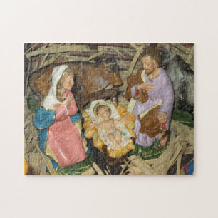 Weihnachtsrätsel Krippe Vintage Krippenstall Kripp Puzzle