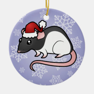 Weihnachtsratte Keramik Ornament