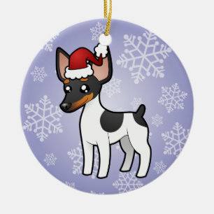 Weihnachtsratte Terrier/Spielzeug-Foxterrier Keramikornament