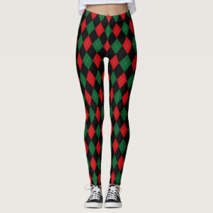 WeihnachtsRaute ~ klassisches Rot, Grün und Weiß Leggings