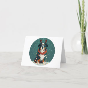 Weihnachtsredeer Bernese Mountain Dog Feiertagskarte