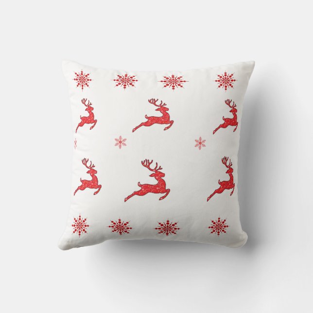 Weihnachtsredeers Throw Pillow Kriyas Collection Kissen (Rückseite)