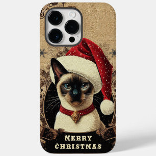 Weihnachtsregal Siamese Cat, Xmas Santa Kitten Case-Mate iPhone 14 Pro Max Hülle