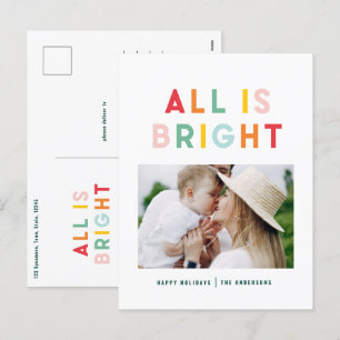 Weihnachtsregenbogen bunt hell 1 Foto Familie Feiertagspostkarte