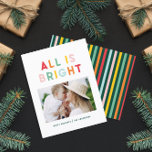 Weihnachtsregenbogen bunt hell 1 Foto modern Feiertagskarte<br><div class="desc">1 Foto Weihnachten Regenbogen bunten Streifen ist alles hell Spaß Familie Urlaubskollektion.</div>
