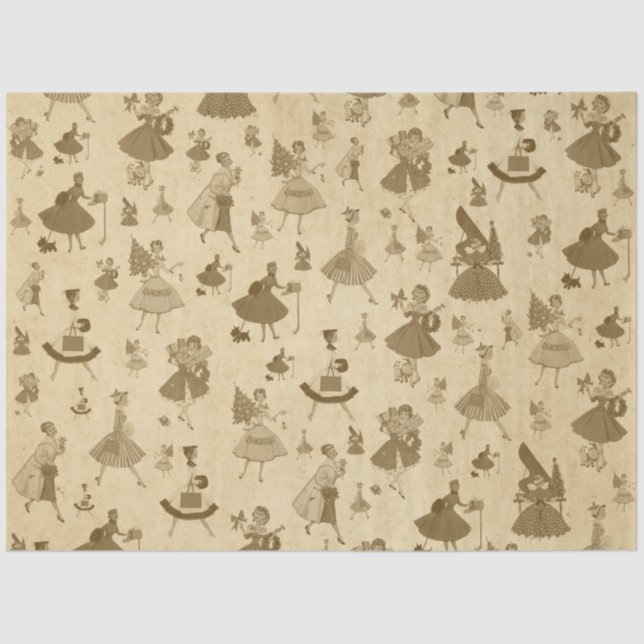 Weihnachtsreihe der 50er Jahre Design 3 Seidenpapier (Vorderseite)