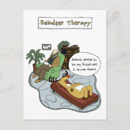 Weihnachtsreinertherapie | Funny Cartoon Feiertagspostkarte