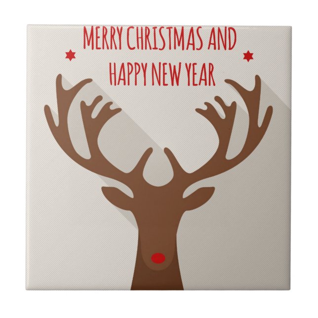 Weihnachtsreiniger angesagtes cooles Elch modern Fliese (Vorderseite)