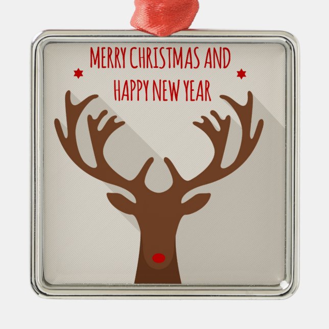 Weihnachtsreiniger angesagtes cooles Elch modern Silbernes Ornament (Vorne)