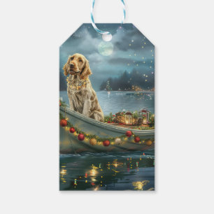 Weihnachtsreise des englischen Setters Geschenkanhänger