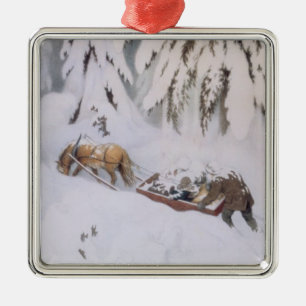 Weihnachtsreise durch den Schnee (von Kittelsen) Ornament Aus Metall