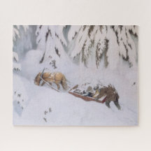 Weihnachtsreise durch den Schnee (von Kittelsen)